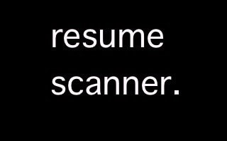 Resume Scanner